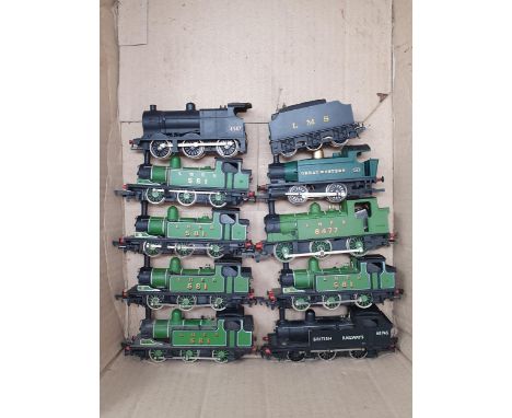 Six unboxed Mainline J72 0-6-0T Locomotives, a Lima 0-6-0 and another 0-6-0T 