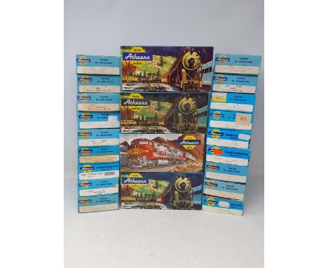 Thirty five boxed Athearn HO scale American Wagons 