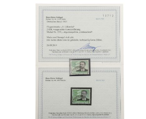 Deutsches Reich - Flugpostmarken 1934, MiNr. 538y (M€ 4.500,-€) in gestempelter Erhaltung. Attest Hans-Dieter Schlegel (BPP 2
