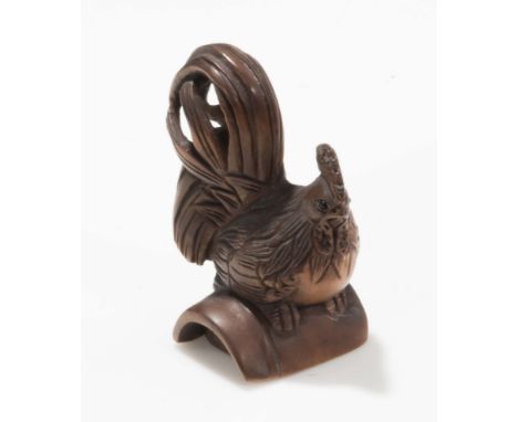 Hand carved Netsuke of a Japanese bantam 