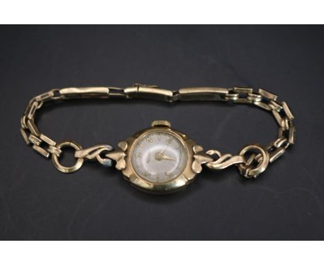 Ladies 9ct Gold Rotary wristwatch with Bracelet 