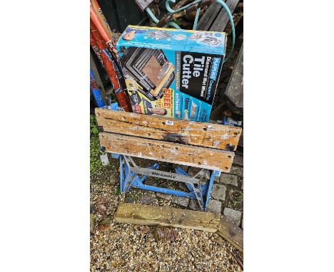 Workmate Workshop Bench and a Boxed Plasplugs Tile Cutter 