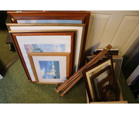 Large collection of assorted framed pictures and prints and a Folding Easel 