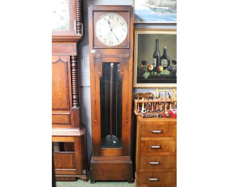 Oak 1920s Longcase clock with numeral dial 