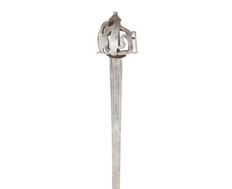 A Scottish Basket-Hilted BroadswordLast Quarter Of The 17th CenturyWith tapering double-edged blade fullered over both sides 