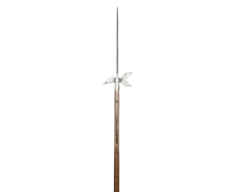 A German Or Swiss HalberdLate 16th/Early 17th centuryWith long tapering spike of diamond section, sharply pointed axe-blade w
