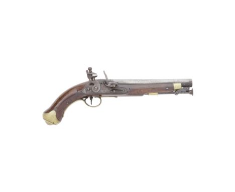 A 16-Bore Flintlock New Land Pattern Service PistolEarly 19th CenturyWith plain barrel (pitting) and tang, the latter numbere