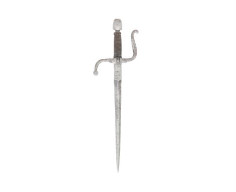 A German Left-Hand DaggerLate 16th/Early 17th Century, Probably SaxonWith tapering double-edged blade of diamond section, rec