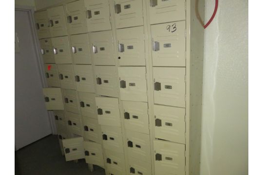 Lot Contents Of Break Room Including 36 Cubby Hole Lockers