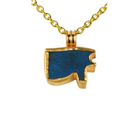 Late Period, Ca. 664-332 BCA composition amulet in the form of a wedjat-ye, or eye of horus, carved in expensive lapis lazuli