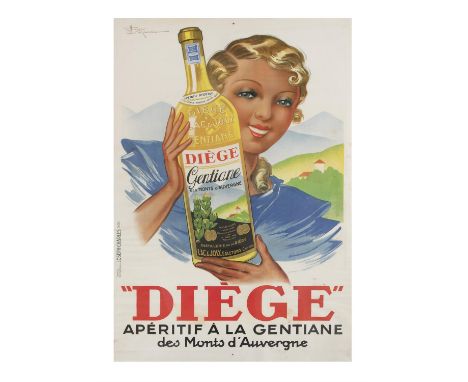HENRY LE MONNIER,'Diege,'Lithograph, 105 x 74 cm