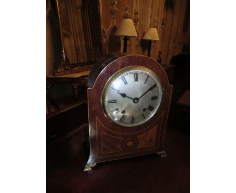 Antique Inlaid Dome Top Bracket Clock