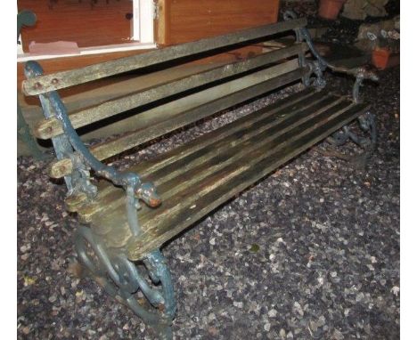 Antique Cast Iron and Wooden Garden Bench 5ft 6 Inches Wide Approximately