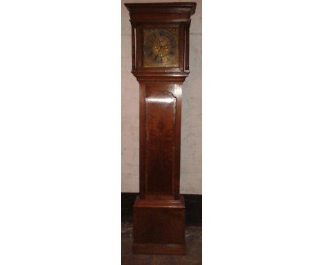 Early 19th Century Brass Dial Longcase Clock in Mahogany with Fine Engraved Brass Dial Maker Leighton Eight Day movement 98 I