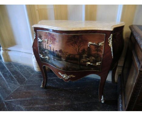 Bow Front Marble Top Commode 40 Inches Wide x 32 Inches High