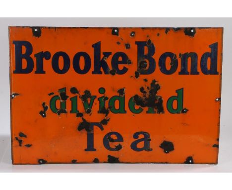Brooke Bond Dividend Tea enamel sign, 76.5cm wide, 51cm high