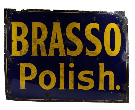 Brasso enamel sign, 122cm wide, 91.5cm high