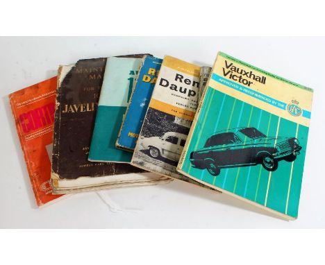 Collection of mid 20th century and later car manuals and books, to include 'The Modern Car', 'The Anglia Instruction Book', '