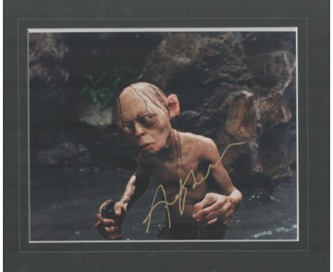 Andy Serkis signed colour Lord of the Rings photograph mounted in a frame, overall size 12x10 inches. Good condition. All aut