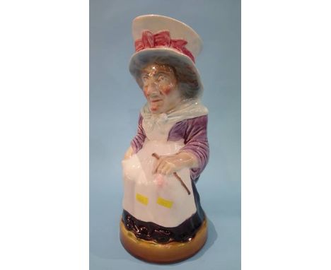 A large Sarreguemines Toby jug of an old lady, numbered 3430. 28cm height