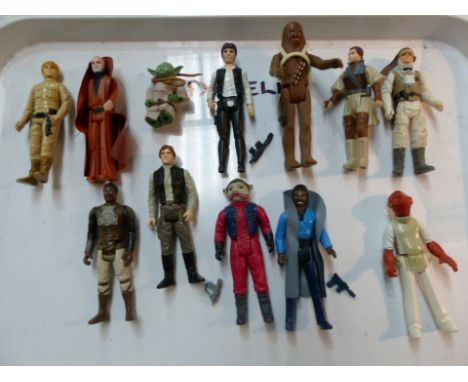 A selection of Kenner Star Wars 'Good Guy' action figures including Han Solo, Ben Obi Wan Kenobi (with vinyl cloak and telesc