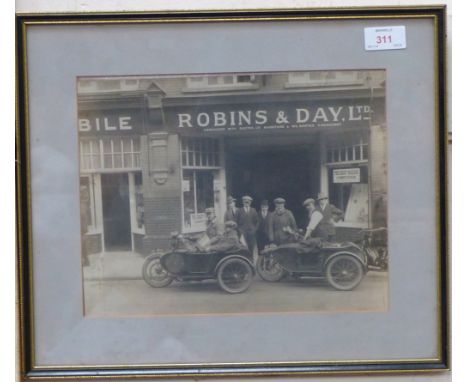 Raleigh Round the Coast Reliability Trial, an original 1920's photograph by Hugh Gibson with 7 h.p. Raleigh motorcycle, 9" x 