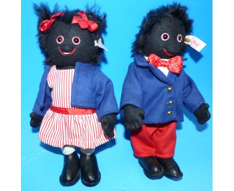 Two Steiff toys in original boxes:  "Golly Boy", 27 cm & "Golly Girl", 26 cm