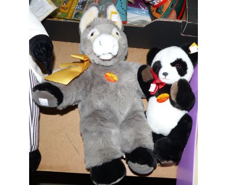 Two Steiff modern animals:  "Molly" & "Petsy Panda"