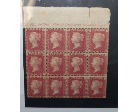 Great Britain:  a fine collection of stamps QV - QEII to include 1d red Plate 209 block of 12 (M), 1d red plate collection, 1