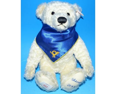 A Steiff teddy bear with original box and label:  "Schampus" 2000