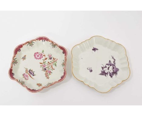 Two 18th century Worcester teapot stands, including one painted in the Compagnie des Indes style, and one with sprays of frui
