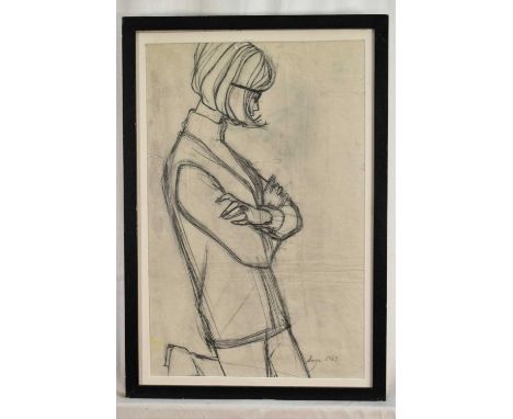 Sonya Todd (Contemporary), pencil working sketch for a fashion illustration for Bentalls, signed and dated 1963, 49 x 31cm, g