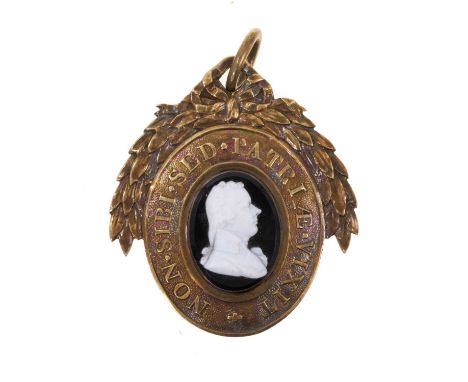 Rare 19th century Pitt Club medallion, 'In memory of the Rt. Hon. Wm. Pitt, Died 23rd Jan 1806 Aged 47', engraved 'Charles Da