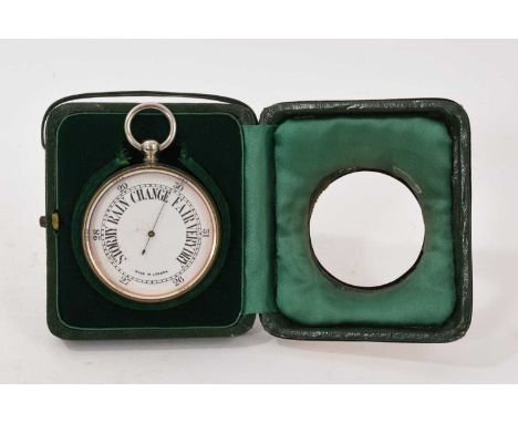 Edwardian silver cased barometer, the silver case with easel support, 10cm wideThe barometer is in full working order. We are