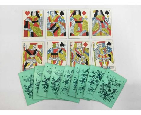 Rare complete deck of single ended Goodall playing cards, circa 1850, with marker's name on the belt of the Jack of Clubs. Re