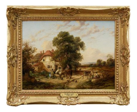 Georgina Lara (act. 1840-1880) two oils on canvas - Busy Rural Landscapes, one signed and dated '63, 23cm x 31cm and 29cm x 3