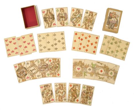 Karl Gerich - Deck of 32 playing cards, Milanese, with original box. Mr Rayner states in his notes: 'Pack drawing heavily on 