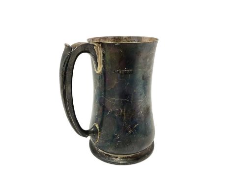1940s silver tankard of waisted baluster form, with loop handle, on a circular base (Sheffield 1945) James Dixon &amp; Sons L