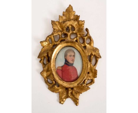 English school 1800, miniature portrait on ivory named verso as William Erskine, youngest son of James Erskine Esq of Cadross