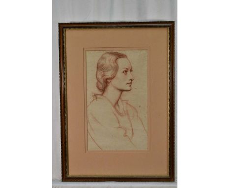 William Rothenstein (1872-1945) pencil and chalk portrait of a lady in profile, 34cm x 20.5cm, in glazed frameProvenance: Bra