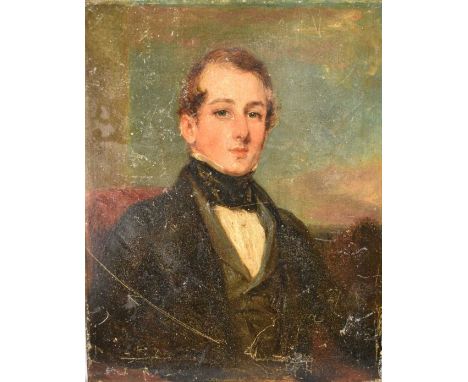 Margaret Sarah Carpenter (1793-1872) oil on panel - A portrait of Mr. Charles Foster, signed inscribed and dated 1847, 25cm x
