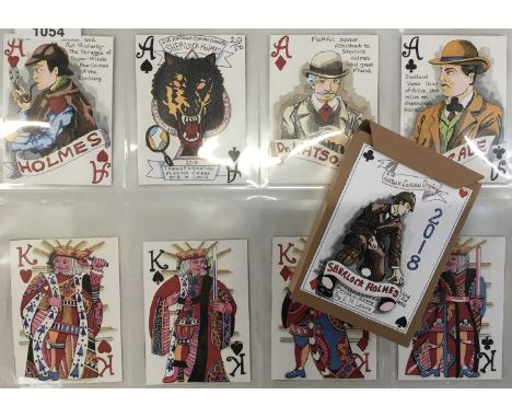 Complete deck of Elaine Lewis hand made playing cards on a Sherlock Holmes theme, 2018, limited to 50 packs, this is number 2