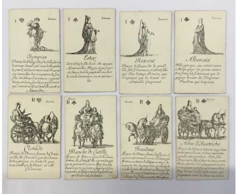 Complete deck of playing cards - reproduction of 'Le Jeu des Reines Ronormee', by the Worshipful Company, 1887, Mr Rayner sta