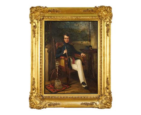 Attributed to George Duncan Beechey (1788-1852) oil on canvas - portrait of an Officer of the East India Company's Bengal Eng