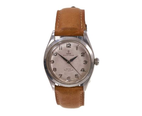 1960s Tudor Oyster Prince stainless steel wristwatch, the circular dial with applied Arabic numerals in a stainless steel cas