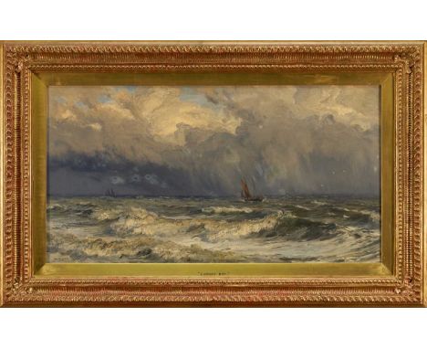 Henry Moore (1831-1895) oil on canvas - Conway Bay, signed and dated 1877, 35.5cm x 65.5cm, in gilt frameFurther images now u