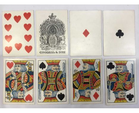 Complete deck of Goodall Shakespeare playing cards, issued in 1864 for the tercentenary of Shakespeare's Birth, this is the o