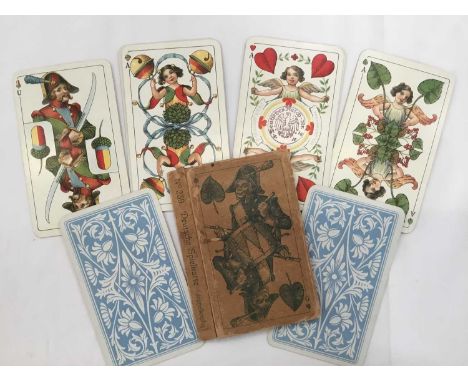 Doppelköpfige Deutsche Spielkarte. Deck of 32 double ended German playing cards - no. 239, circa 1925, together with original