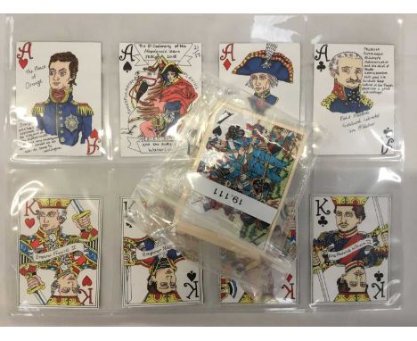 Complete deck of Elaine Lewis transformation playing cards to commemorate the Waterloo bicentenary, 2015, with original box, 