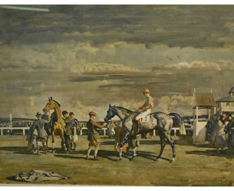 *Sir Alfred Munnings (1878-1959) coloured print - "After the Race", published in 1954 by Frost &amp; Reed, 52cm x 64cm, in gl
